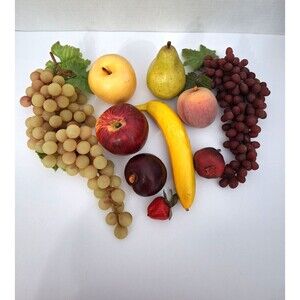 Lot of 10 Realistic Vintage Fake Faux Fruit Hard Home Prop Grapes Table Decor